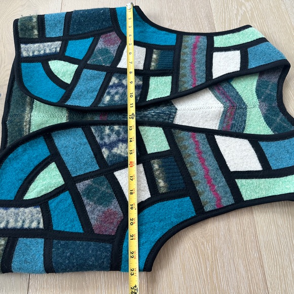 Vintage 80s stained glass sweater vest LL Davis oversized - Picture 5 of 7